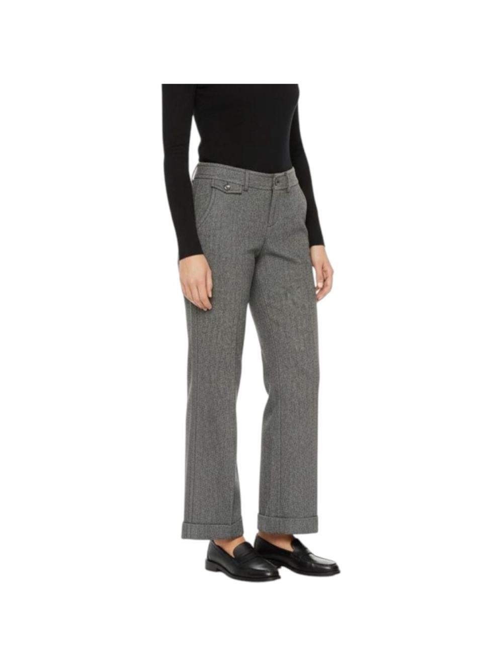 Eddie Bauer Brown Herringbone Wool Blend Trousers Size 4